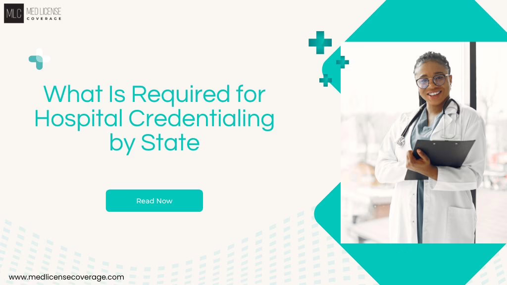 Doctor reviewing credentialing documents to meet state medical board requirements for hospital privileges. Ask ChatGPT